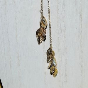 Lovely Long Lariat Gold Tone Lauren Conrad Leaf Necklace